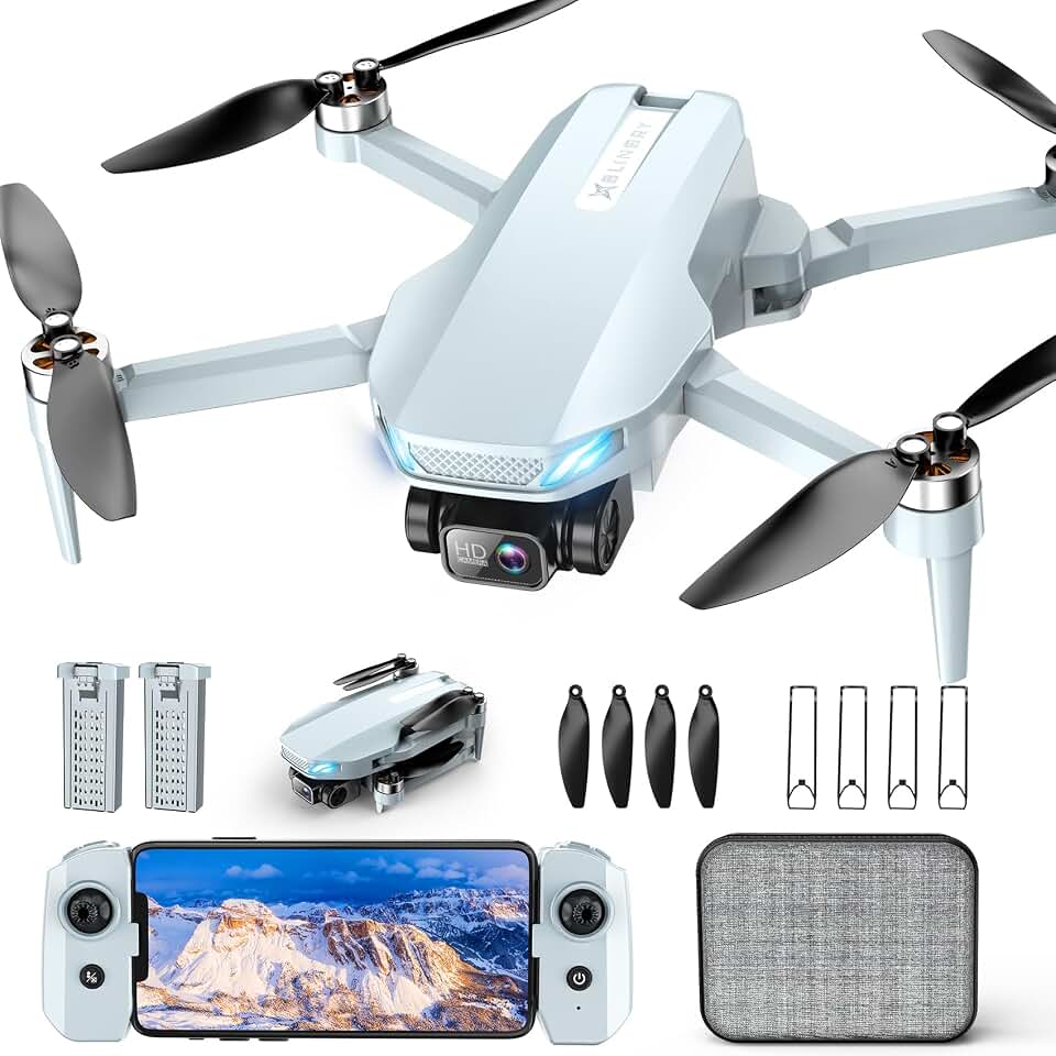 1080P Drone with Camera for Adults &amp; Beginners, Mini Drone with 2 Batteries | Foldable FPV Drone featuring Brushless Motor, 36 Min Flight Time, One-Key Takeoff/Landing, Gesture Selfie, Carrying Case