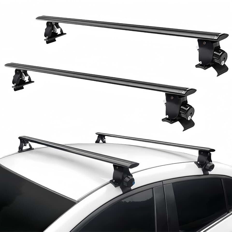 51" Universal Car Roof Rack Cross Bars, Capacity Roof Rack for Bare Roof, with 4 Kinds Clamp