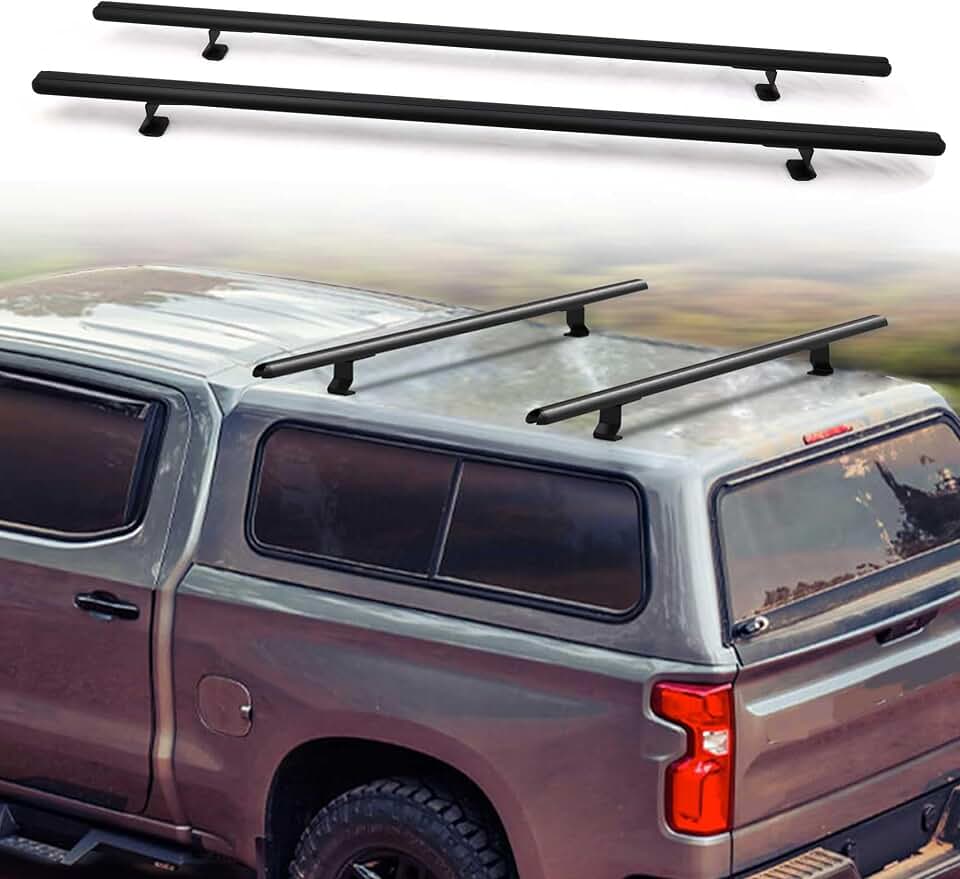 MELIPRON Heavy Duty Truck Topper Roof Rack for Truck Cap, 500LB Capacity | 60" Aluminum Ladder Rack Fit Camper Shell and Truck Caps, Ideal for Kayaks, Canoes, Camping Gear and Outdoor Adventure Recycled Claim Standard Blended