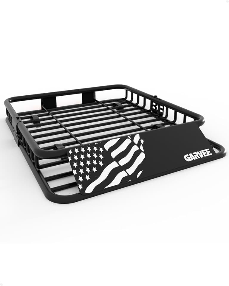 GarveeLife 51" x 36" Universal Roof Rack Cargo Carrier Basket | 200 LBS Capacity Rooftop Cargo Rack, Car Top Luggage Holder Basket Heavy Duty for Cars, SUVs, Trucks
