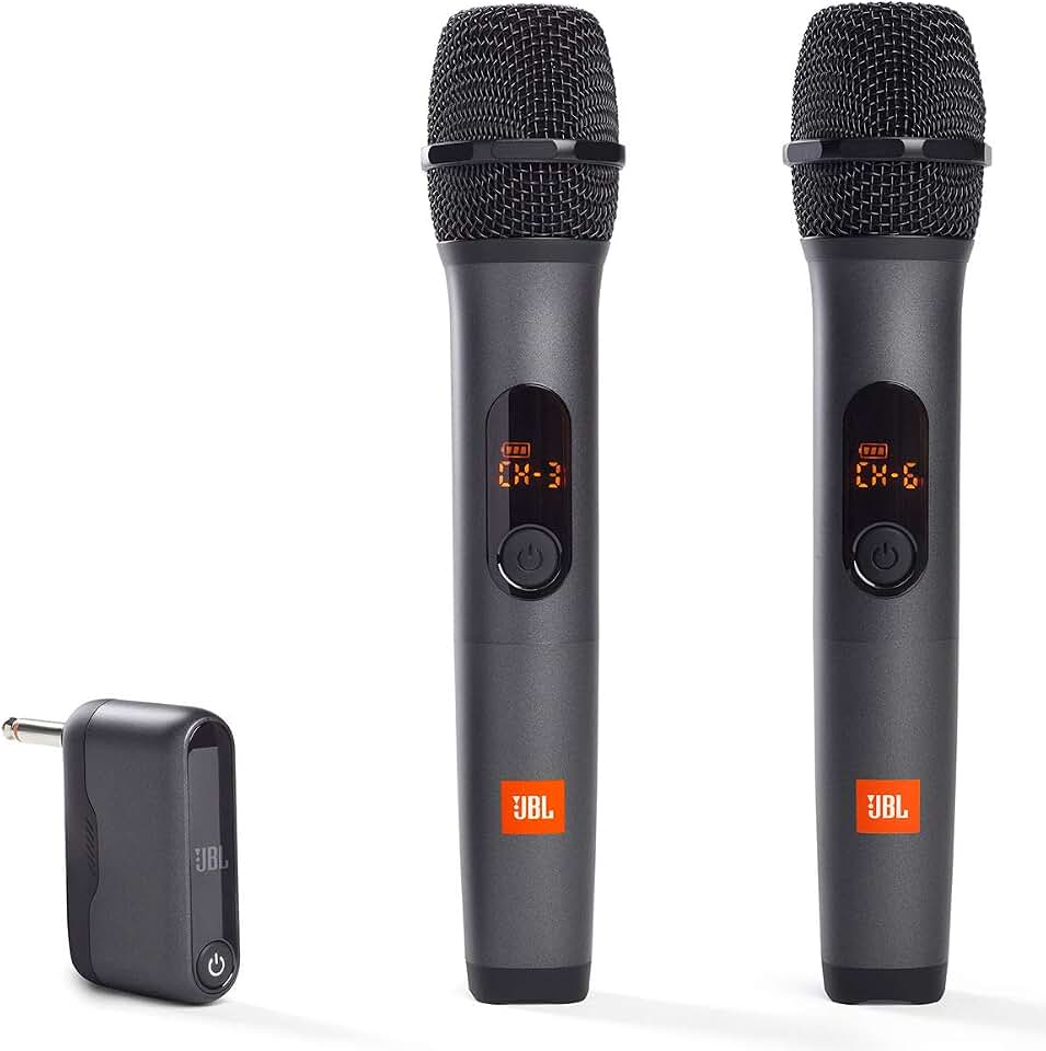 JBL Wireless Two Microphone System with Dual-Channel Receiver, Black (Renewed)