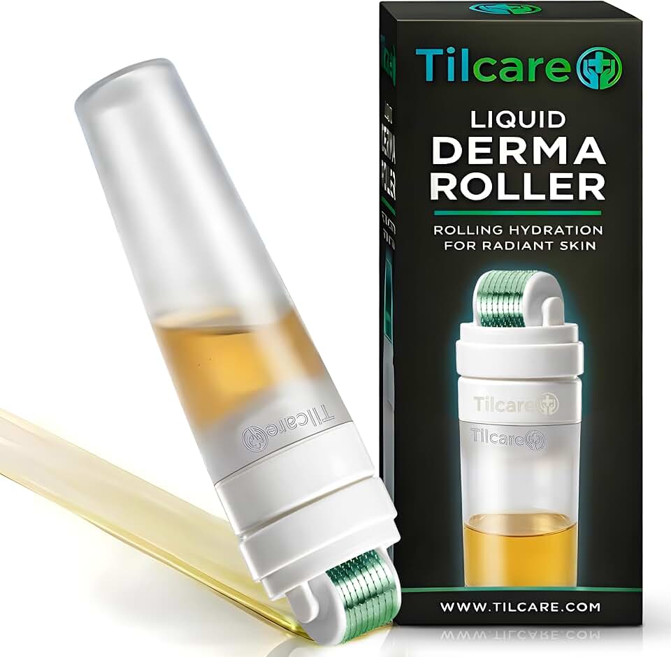 Derma Roller for Hair Growth, Face &amp; Beard with Serum Applicator: At Home Microneedling Device, 0.25mm Microneedle Roller for Hair Growth, Micro Needle Kit, Superior to Derma Stamp/Micro Needling Pen