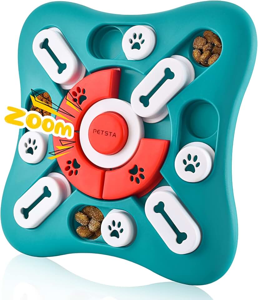 PETSTA Dog Puzzle Toys, Treat Dispensing Dog Enrichment Toys for IQ Training and Brain Stimulation, Interactive Mentally Stimulating Toys as Gifts for Puppies, Cats, Dogs Global Recycled Standard