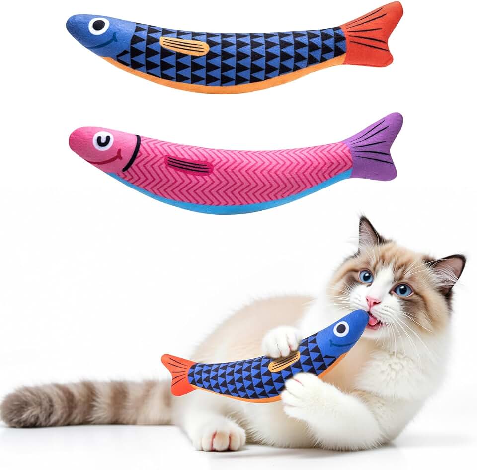 PetBusy Cat Toys with [5000 mg A+Natural Catnip &amp; Silvervine] Kicker Fun | [Crinkle &amp;Bell] [Baby Grade] Soft Interactive Cat Toy for Indoor Cats &amp; Kittens All Breeds for Kicking, Chewing &amp;Cuddling Global Recycled Standard