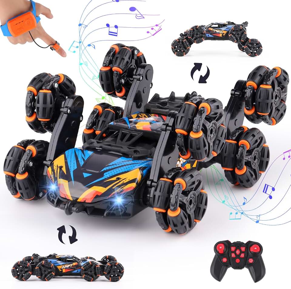 NEXBOX Cool 8 Wheels Hand Controlled rc Stunt Car Toys, Gesture Sensing Remote Control Cars for Boys Age 6 7 8-12 13 14 Year Old, Top Birthday Gifts Ideas for Kids