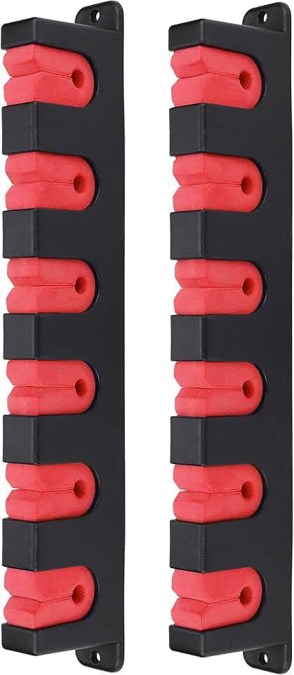Horizontal Fishing Rod Rack Holders Wall-mounted Fish Pole Holder for Garage &amp; Boat 6-Rod Storage Racks -1 Pair Rod Holder Rod Holder (1 Pair Horizontal Red)