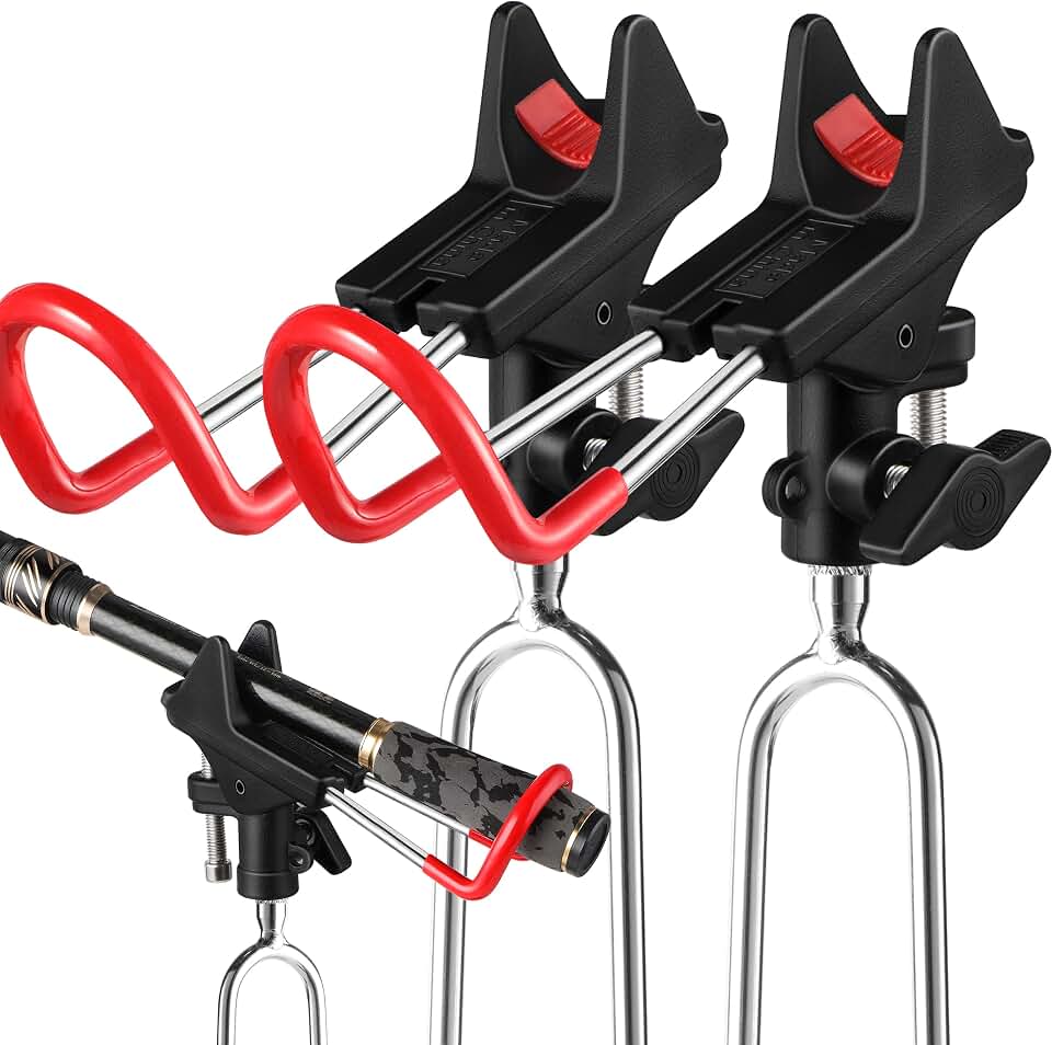 PLUSINNO Fishing Rod Holders - Upgraded 360 Degree Adjustable Fishing Pole Stand Equipment for Bank, Beach, Gift for Men