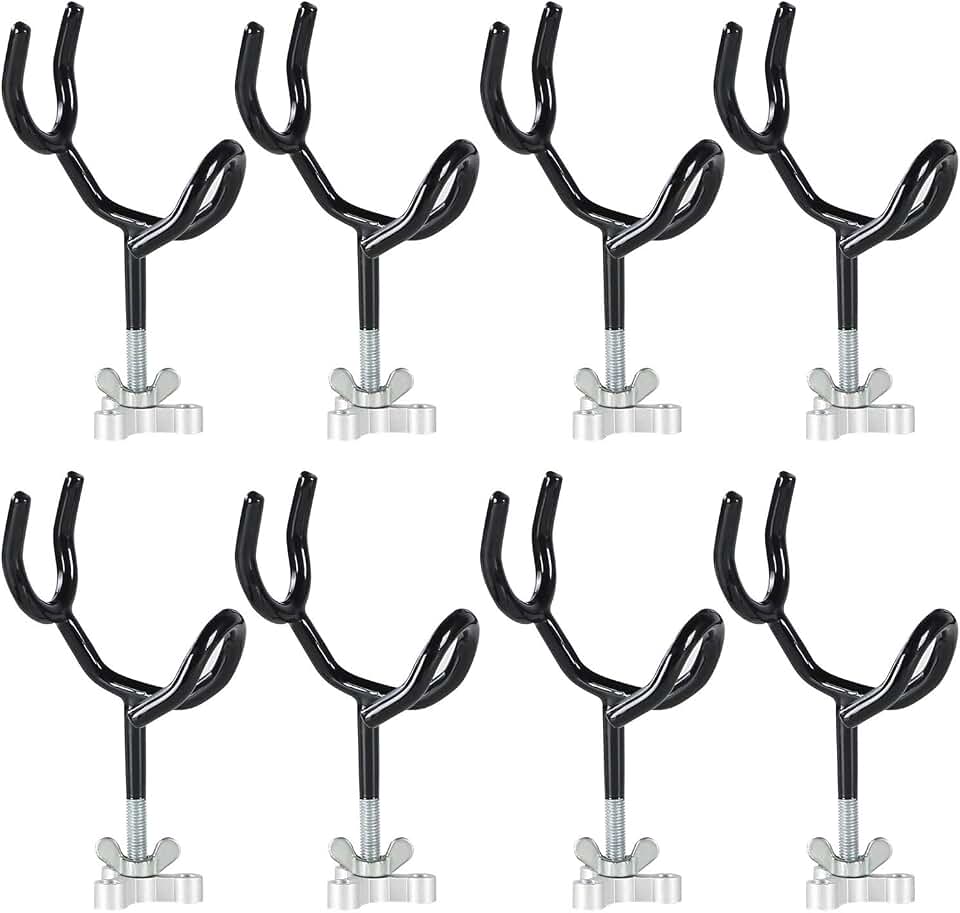 Fishing Rod Holders for Boat 8Pcs of 20 Degree 4 Inch | Sure Grip Steel Rod Boat Holder Fishing Rod Holder with Mounting Base Boat Rod Holders for Fishing