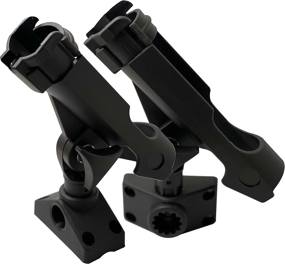 2 Pack Baitcaster/Spinning Rod Holder with Side Deck Mount