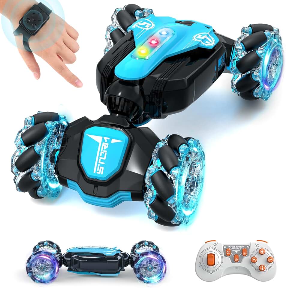 Gesture Sensing Rc Stunt Car,Remote Control Transform Car 2.4ghz 4WD 360° Rotating Drift RC Cars featuring Lights &amp; Music,Kids Toys for Boys 6-8,Ideas Gifts for Kids Age 5 7 9 10 11 12 Years Old