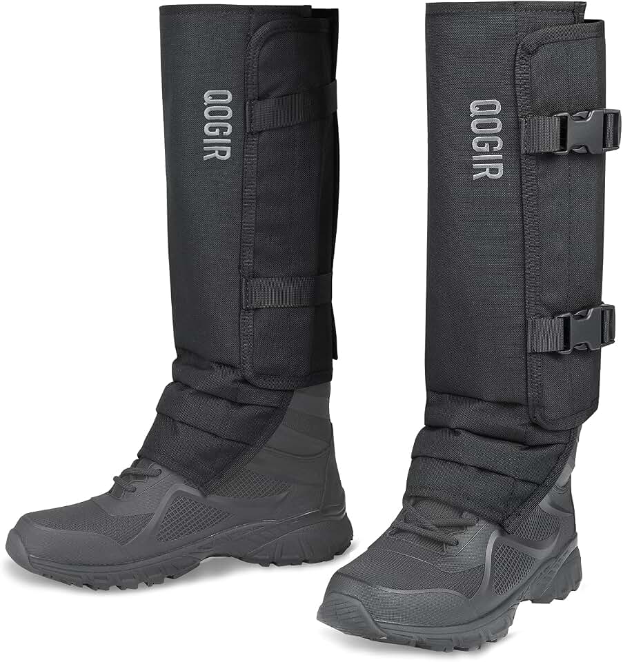 QOGIR Snake Gaiters for Hunting: Durable Snake Guards, Snake Gaiter Leggings for Men &amp; Women, Snake Bite Protection for Lower Legs, Snake Proof Gaiters with Adjustable Size