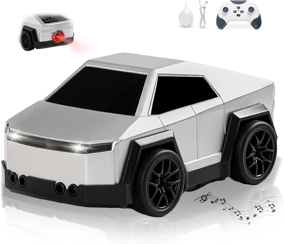 Remote Control Car Cyber-Inspired Rc Car Toys with Drift Spray Lights Sound | Automatic Follow 2.4GHz Rc Truck Toys for Boys 3+ Pet