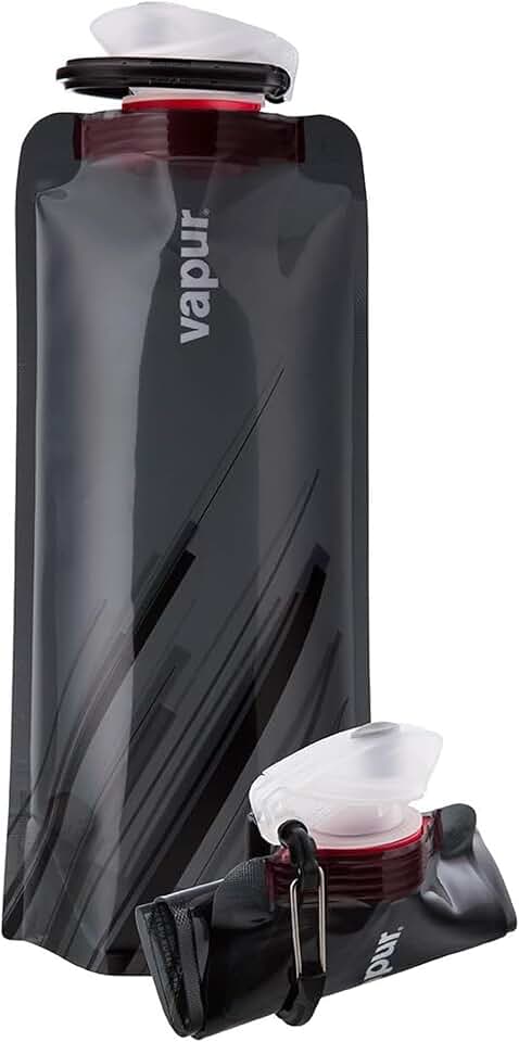 Vapur Collapsible Water Bottle with Carabiner, 23oz (0.7L), Fire | Flexible and Lightweight Water Bottle for Travel, Concert, Hiking &amp; Outdoor Adventures - BPA-Free, Dishwasher-Safe, Freezable