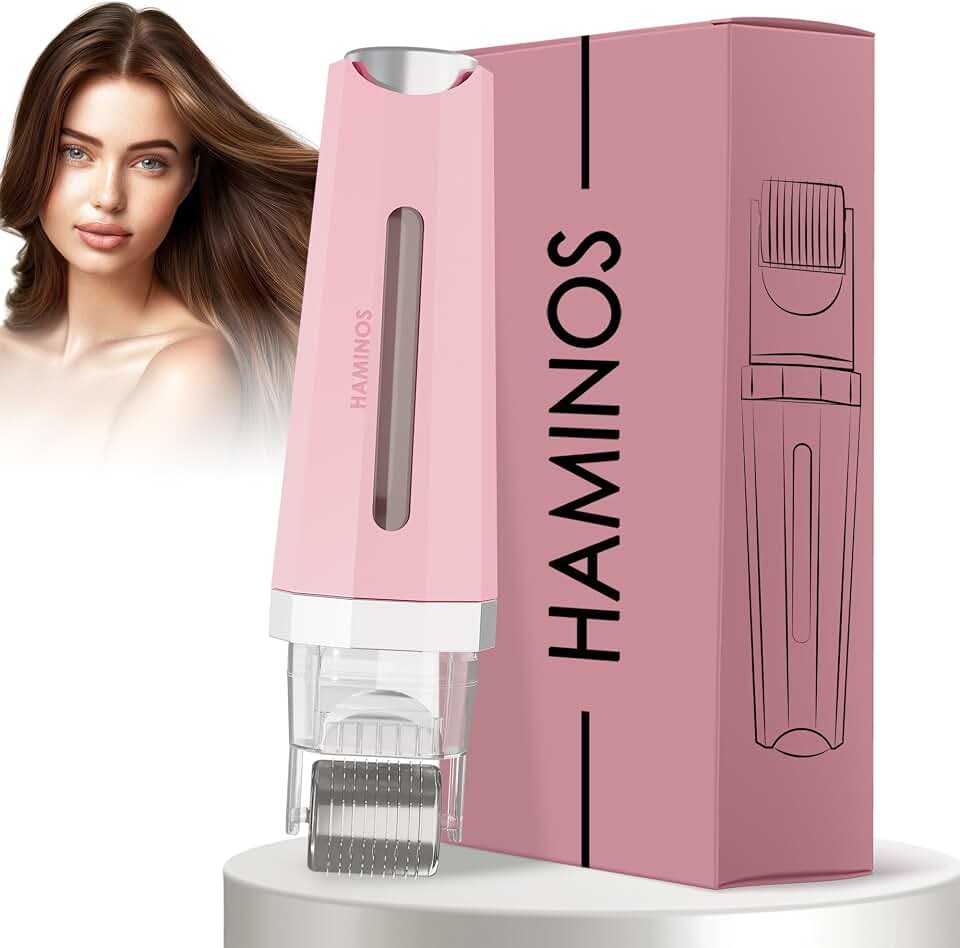 Derma Roller 0.25mm with Serum Reservoir for Hair Growth, Face &amp; Skin - 520 Titanium Microneedle Roller for Wrinkles, Stretch Marks &amp; Hyperpigmentation, Instant Serum Application