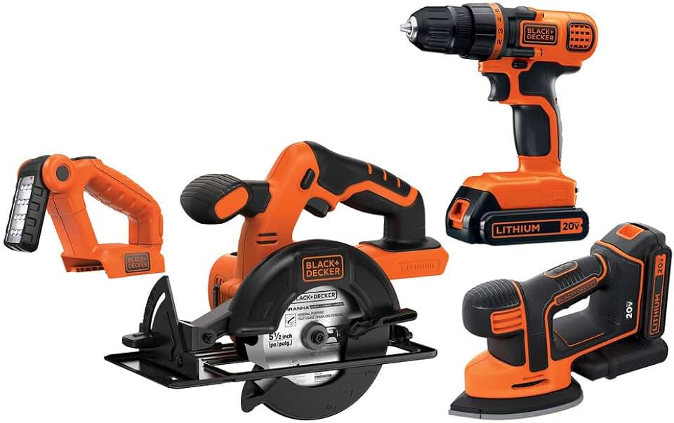 BLACK+DECKER 20V MAX* POWERCONNECT Cordless 4-Tool Combo Kit (​​BD4KITCDCMSL)