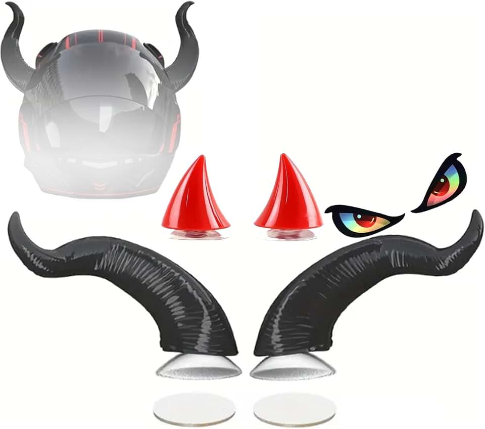 Motorcycle Horn Devil Horns,Motorcycle Helmet Accessories,Bike Helmet, Ski Accessories(Helmet Not Included)