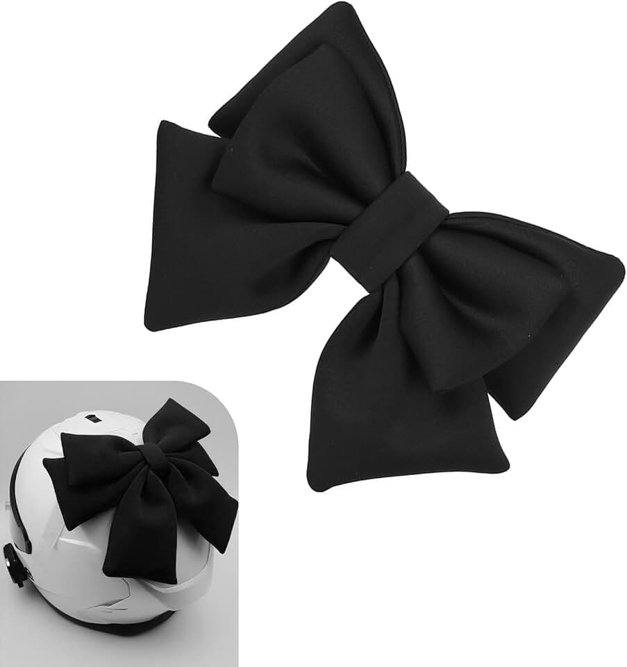Bow Helmet Accessory, Removable Helmet Bow for Women, Cute Motorcycle and Electric Vehicle Decoration (Black)