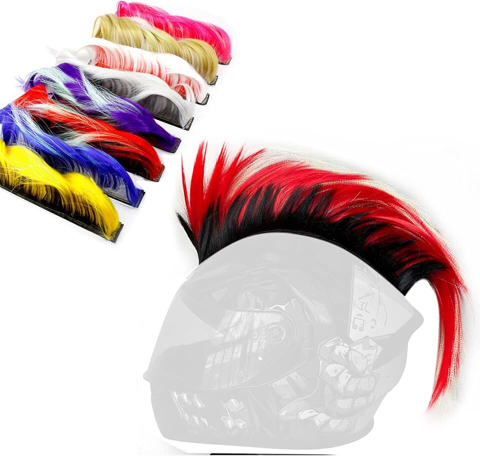 Mohawk Wig for Helmet Decoration, Reusable Hawk Design (Helmet Not Included)