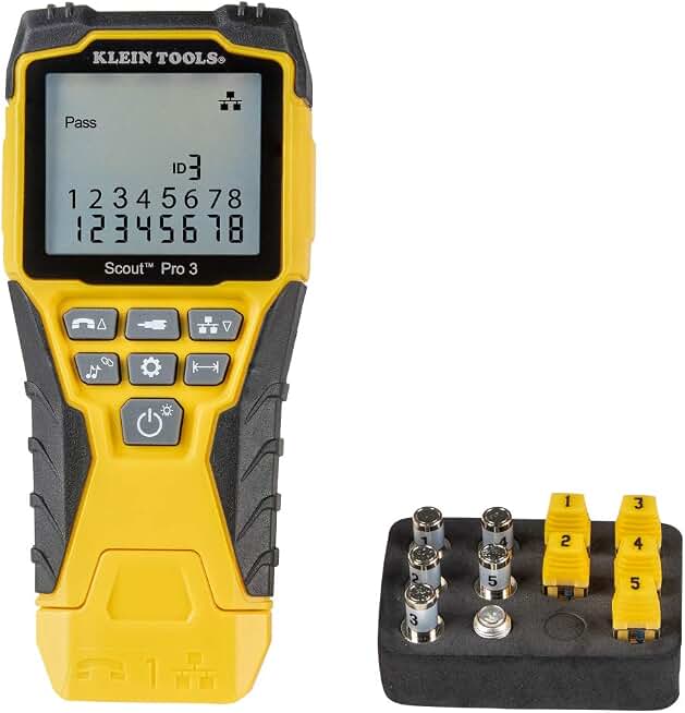 Klein Tools VDV501-851 Cable Tester Kit with Scout Pro 3 for Ethernet / Data, Coax / Video and Phone Cables, 5 Locator Remotes