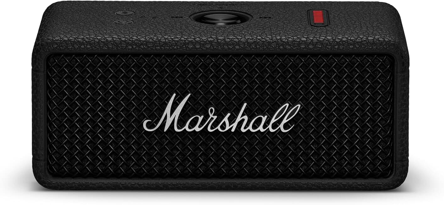 Marshall Emberton III Portable Bluetooth Speaker - Rugged Waterproof/Dustproof Design | Loud Stereo Sound, Deep Bass | Compact and Wireless for Travel and Outdoors - Black and Silver