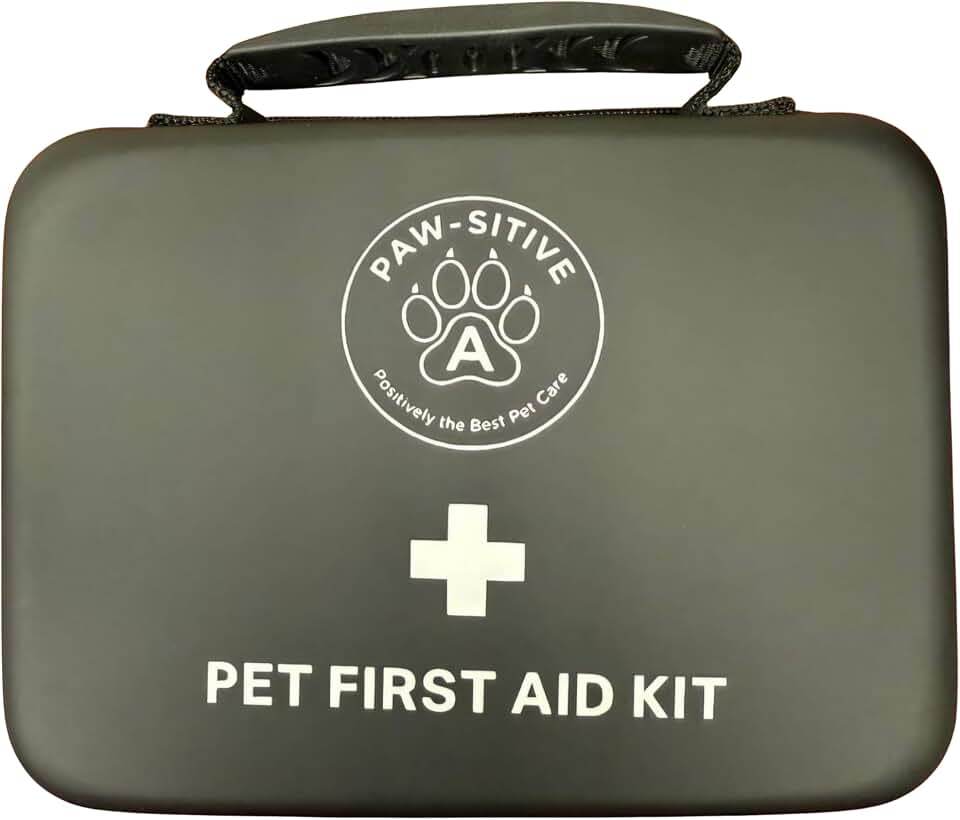 PAW-SITIVE Pet First Aid Kit for Dogs &amp; Cats | 22-Piece Emergency Care Kit | Vet-Reviewed | Nitrile Gloves, Tick Remover, Thermometer &amp; More