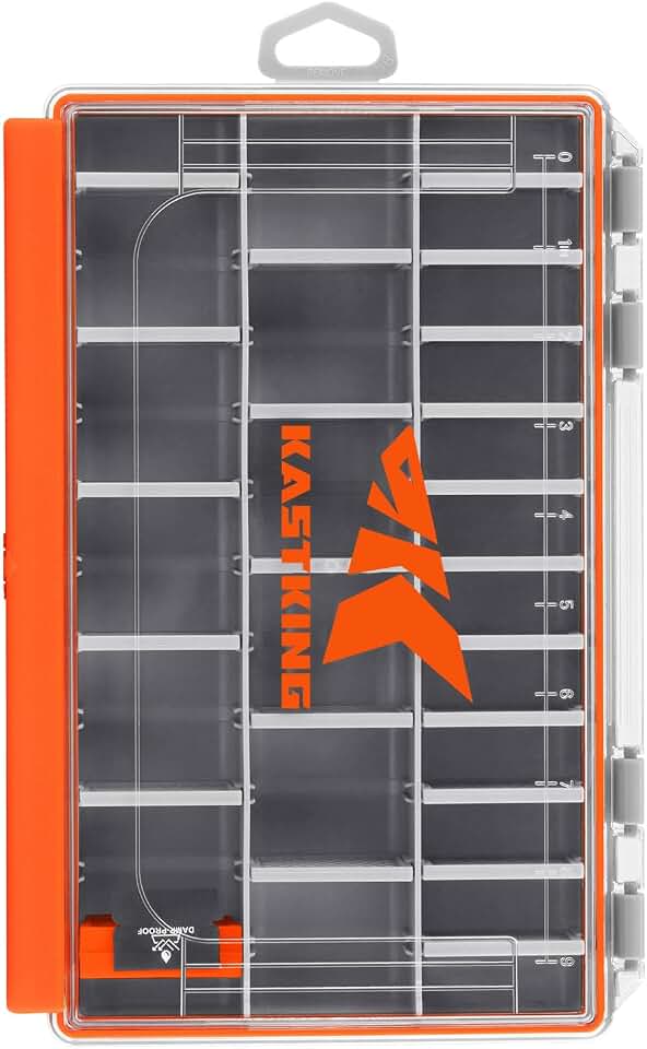 KastKing HyperSeal Waterproof Tackle Box, 3600 Tackle Trays | Fishing Tackle Box Organizer with Removable Dividers, Lure Box and Terminal Tackle Storage, Fishing Gear, 1 Pack