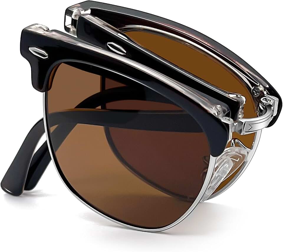 Joopin Half Frame Sunglasses UV Protection Vintage Browline Sun Glasses