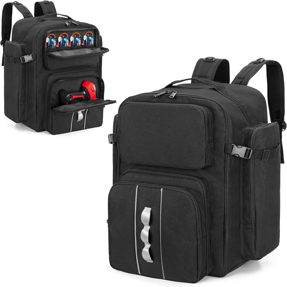 GOBUROS RC Backpack for 1/10 Car, RC Storage Bag Carry Case(Patent Design) | RC Car Backpack with Multi Pockets for Tools and Other Accessories, Easy Carrying with Adjustable Shoulder Strap