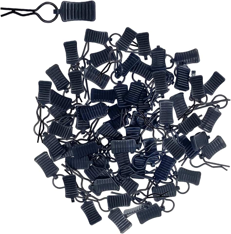 50pcs RC Body Clips with Pull Tabs for All 1/8 1/10 1/12 Scale Traxxas Redcat Axial Arrma HSP Redcat HPI Himoto Tamiya RC Car Truck Buggy Parts (1.2mm Rod Black Clips and Tabs)
