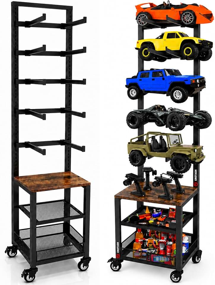 RC Car Stand, Adjustable RC Car Storage Rack, Heavy Duty Shelf for Remote Control Cars &amp; Aceesories, Multi-Layer Workstation Rack