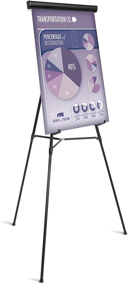Office Depot Presentation Easel, Black with Chart Holder, 48ETL