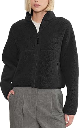 Fleece Jackets Women Zipper Fuzzy Sherpa Warm Coat