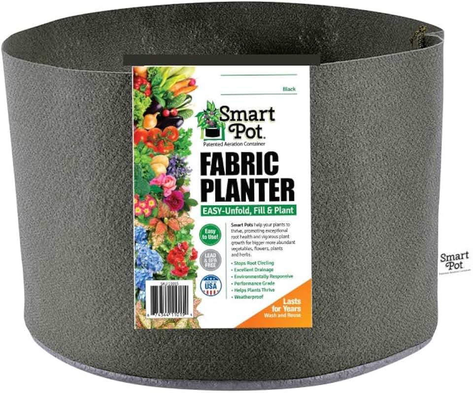 Smart Pots 3-Gallon Smart Pot Soft-Sided Container, Black