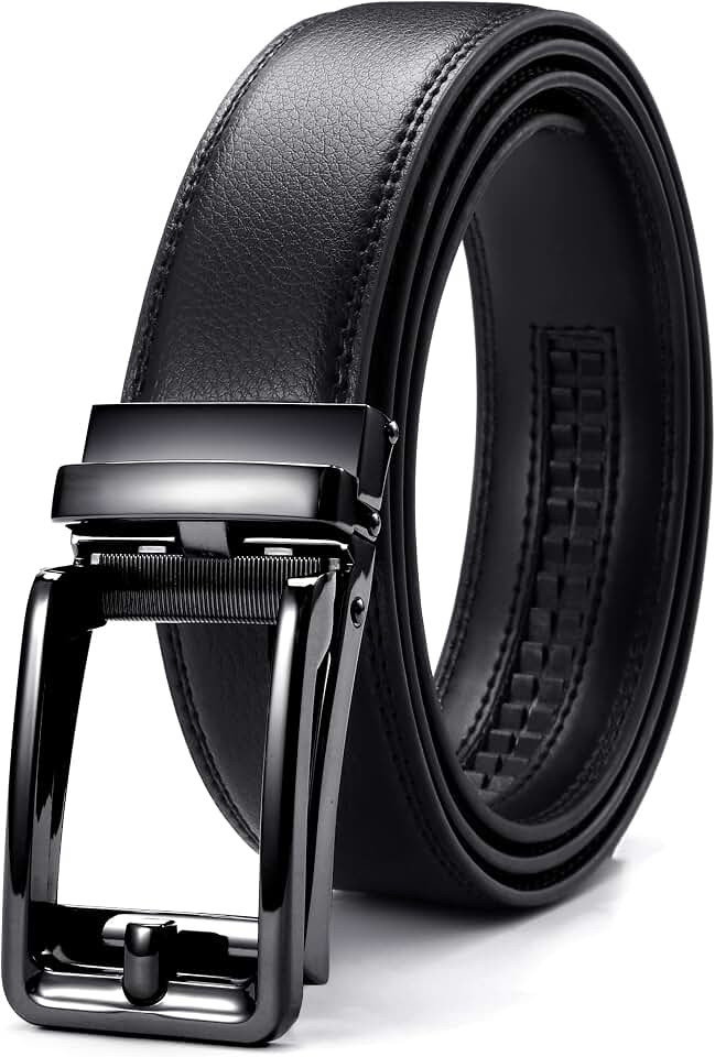 CHAOREN Click Belt Men - 1 3/8" Leather Ratchet Belt for Dress Casual Global Recycled Standard