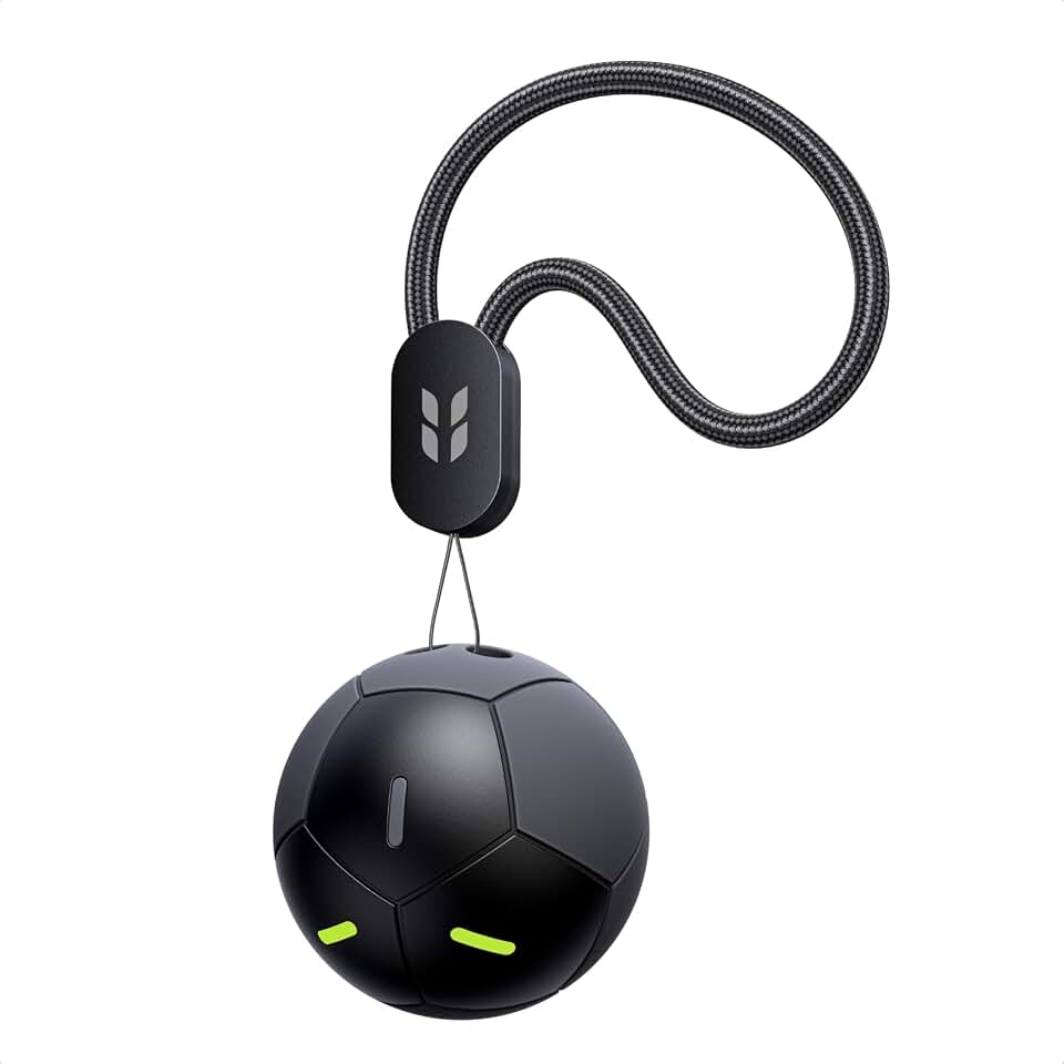 UGREEN FineTrack2 Air Tracker Tags (iOS Only) | Soccer-Shaped Key Finder Compatible with Apple Find My,7-Year Battery Life Bluetooth Tracker for Bags and More,Black
