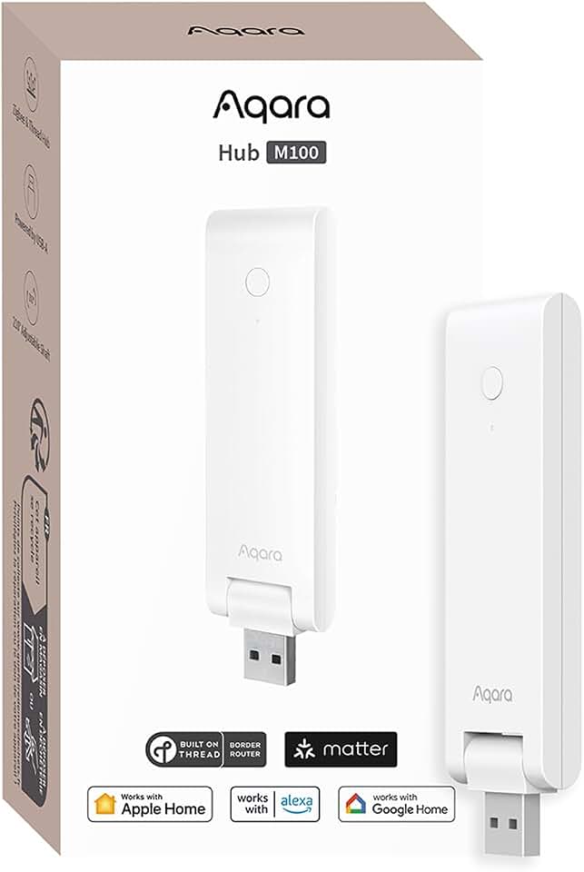 Aqara Smart Hub M100 for Home Automation, Matter Controller, Wi-Fi | Thread Border Router, Features Aqara Zigbee (Not Third-Party), Supports Apple HomeKit, Amazon Alexa, IFTTT, Home Assistant