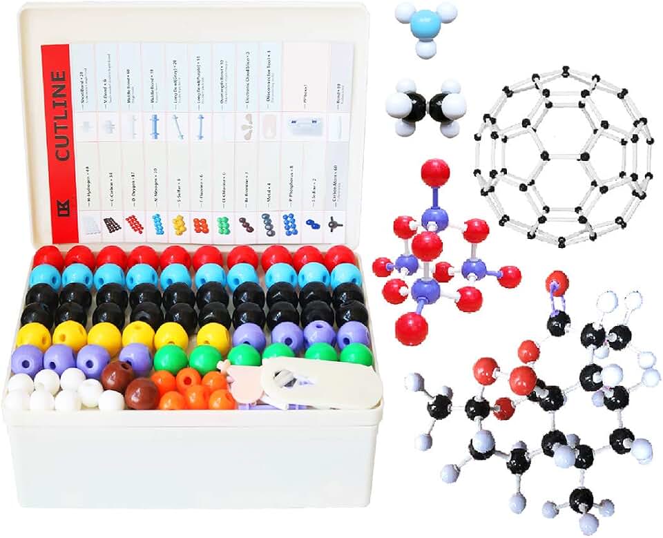 LINKTOR Chemistry Molecular Model Kit (444 Pieces), Student or Teacher Set for Organic and Inorganic Chemistry Learning, Motivate Enthusiasm for Learning and Raising Space Imagination, A Fullerene Set
