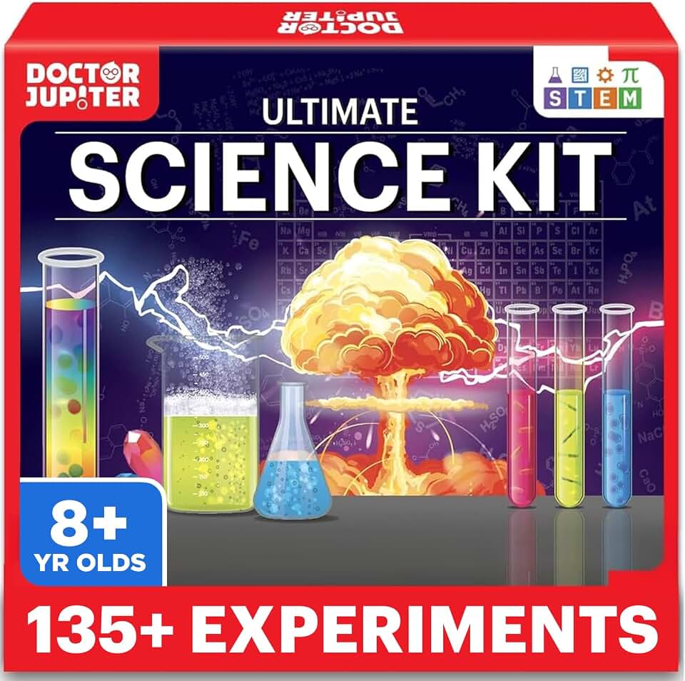 Doctor Jupiter Ultimate Science Experiments Kit for Kids Ages 8+ | Science Kits for Kids Ages 8-12, 135+ Experiments, Birthday Gift for Boys &amp; Girls Ages 9,10,14, Learning &amp; Educational Toy