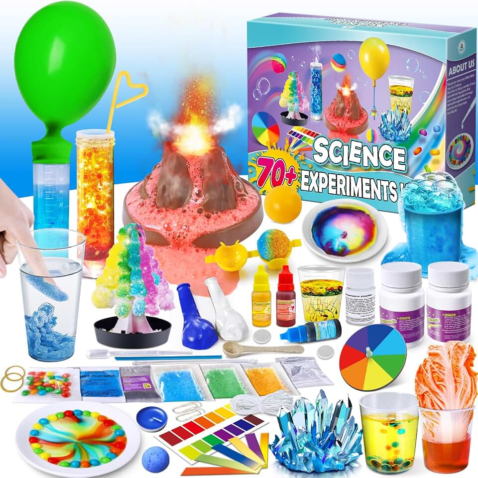 UNGLINGA 70+ Experiments Science Kit for Kids, Chemistry Set | Educational Toys Gifts Idea for Boys and Girls Birthday Christmas S.T.E.M Toy Project