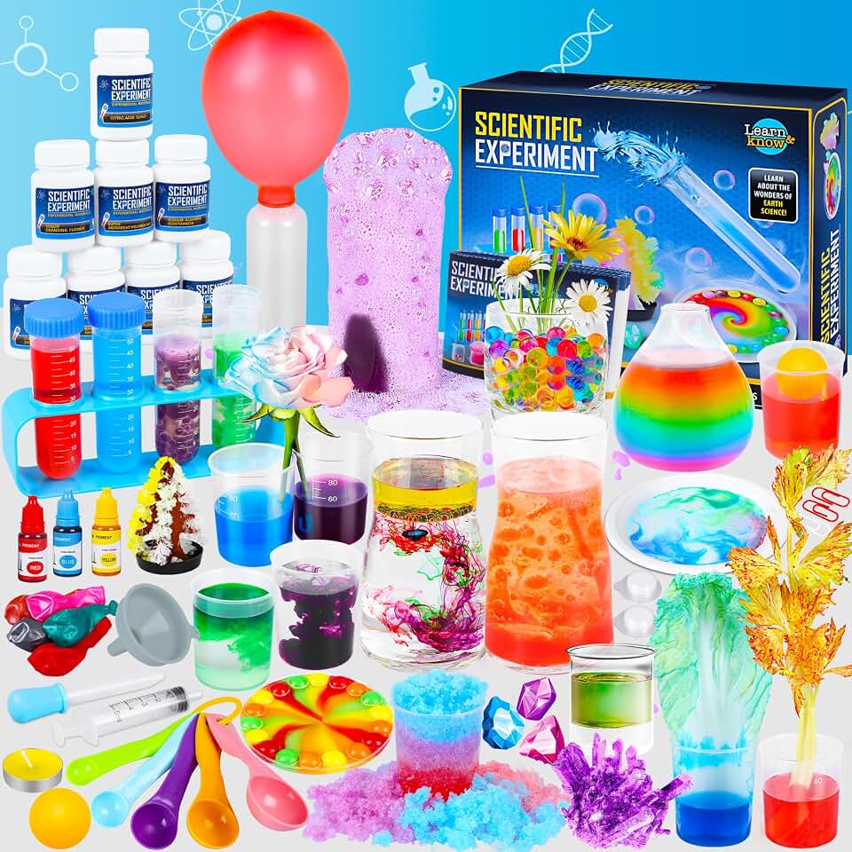 Science Kit for Kids,80 Science Lab Experiments,Scientist Role Play | STEM Educational Learning Scientific Tools,Birthday Gifts and Toys for 8 9 10 Years Old Boys Girls Kids