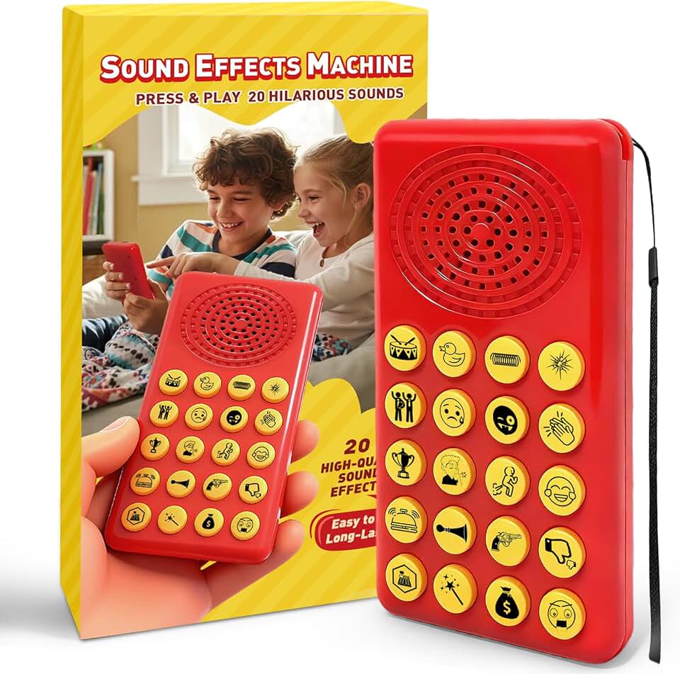 Sound Effects Machine for Kids, 20 Funny Sounds with Volume Control | Funny noise maker for kids and adults. Perfect for parties, pranks, classroom and game nights. Basket stuffer and family fun.
