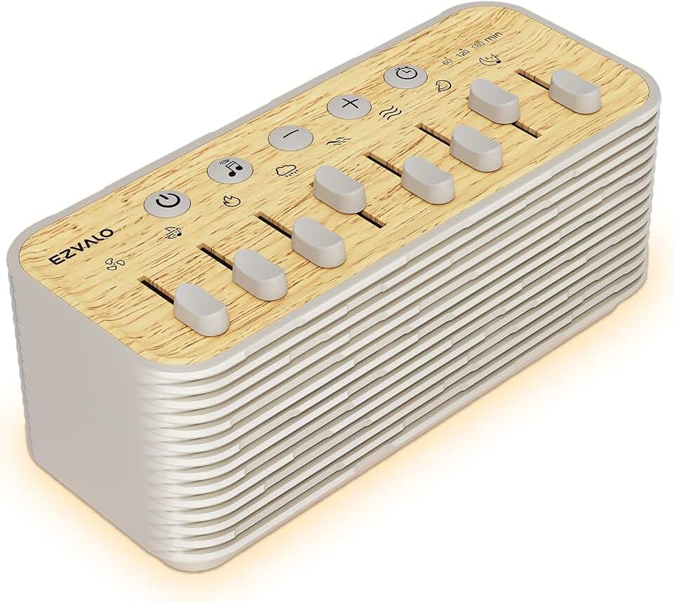 Sound Machine for Sleep, 255+ Natural White Noise Sound Combinations | Gifts for Women, Sleep Timer, Night Light, Volume Control, Rechargeable Bluetooth Speaker, Bedroom Office Travel Portable