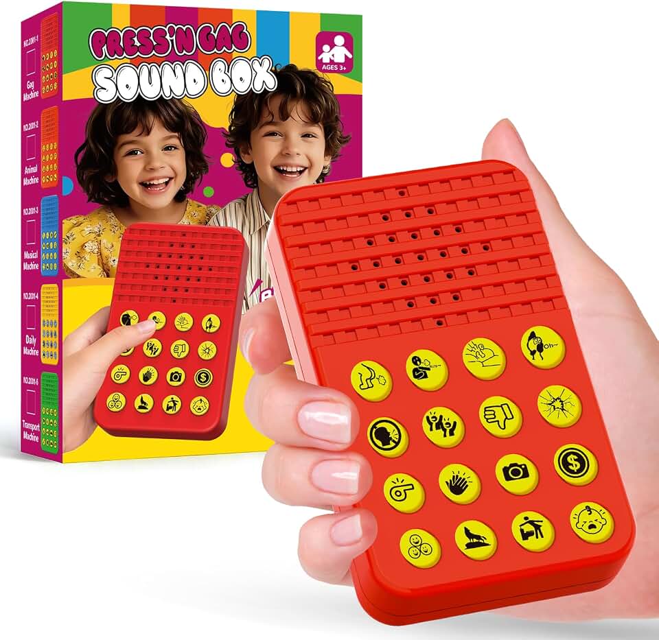 Sound Effects Machine, 16 Hilarious Sounds Toys for Kids Ages 8-13, Fart Prank Stuff, Practical Joke Gift for Teen Boys, Cool Gadgets Birthday Gift for Boys 6 7 8 9 Year Old, Adjustable Volume