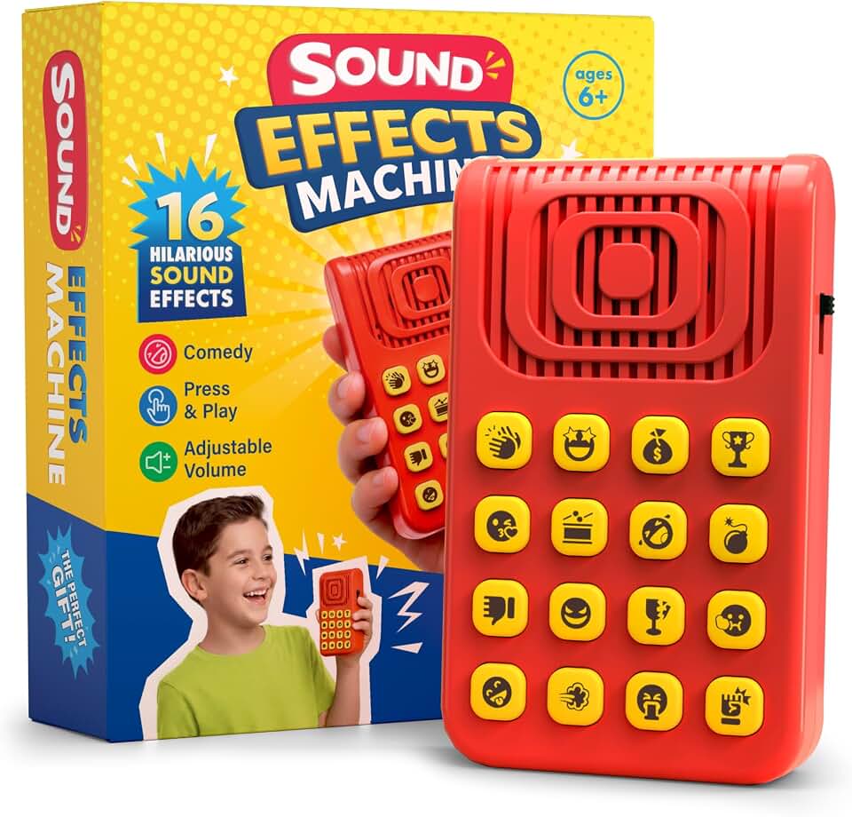 WELL BALANCED Sound Effects Machine - 16 Hilarious Sounds, Fart Machine for Kids, Adjustable Volume, Cool Stuff for Boys, Gift for 6 7 8 9 10 11 12 Year Old Boys