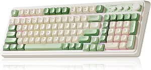 AULA S99 Gaming Keyboard, Wireless Green Creamy PC Keyboards