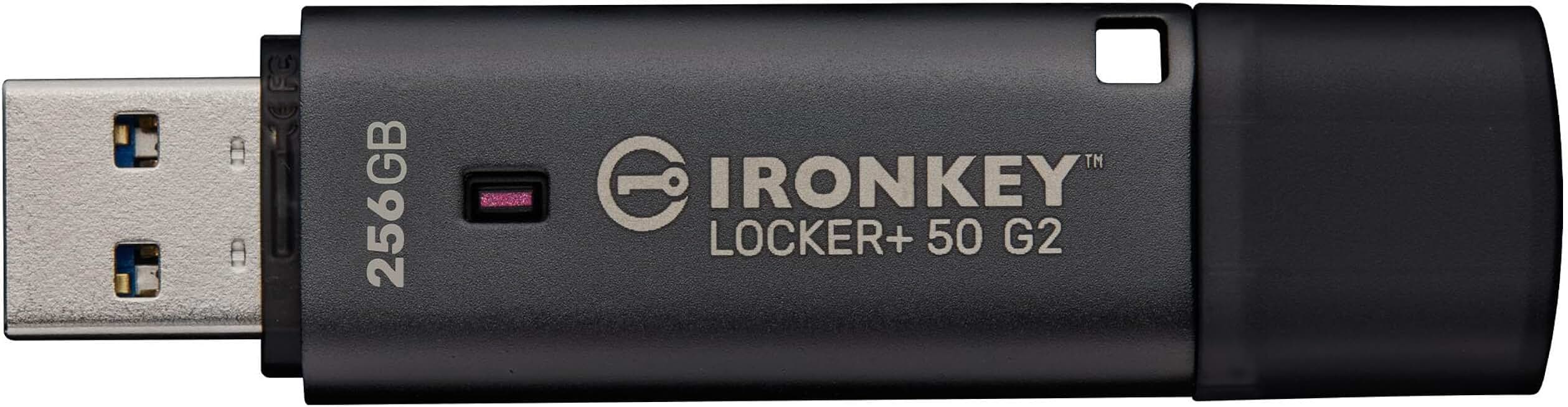 Kingston Ironkey Locker+ 50 G2 256GB Encrypted USB Drive | FIPS 197 | AES-XTS Protection | Multi-Password Security | USB 3.2 Gen 1 | IKLP50G2/256GB