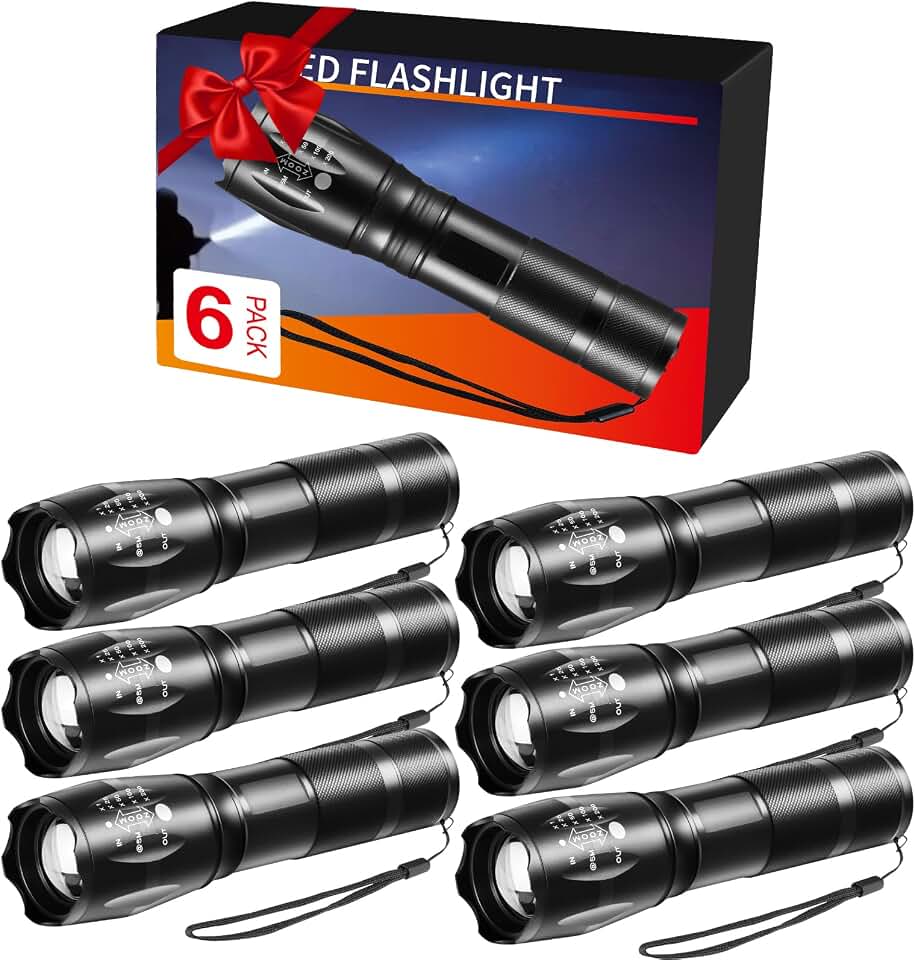 Staaricc 6Pack LED Small Flashlights High Lumens, Mini Flash Light for Home | 5Mode Adjustable Tactical Design, Super Bright 1000L, AAA Battery Powered, 5in Pocket Size, 656ft beam for Emergency Camping