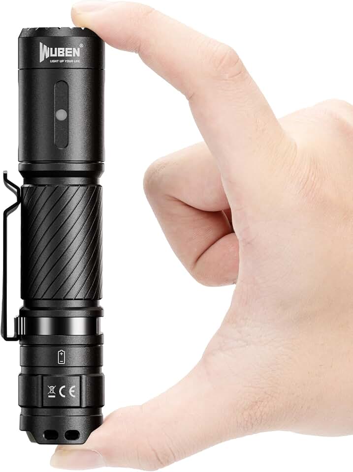 WUBEN C3 Flashlight 1200 High Lumens 6 Modes Rechargeable Flashlights | Super Bright IP68 Tactical Flashlight for Camping, Home, Emergency, Rescue, Hunting, Inspection, Repair, Tool Gifts for Men Recycled Claim Standard Blended