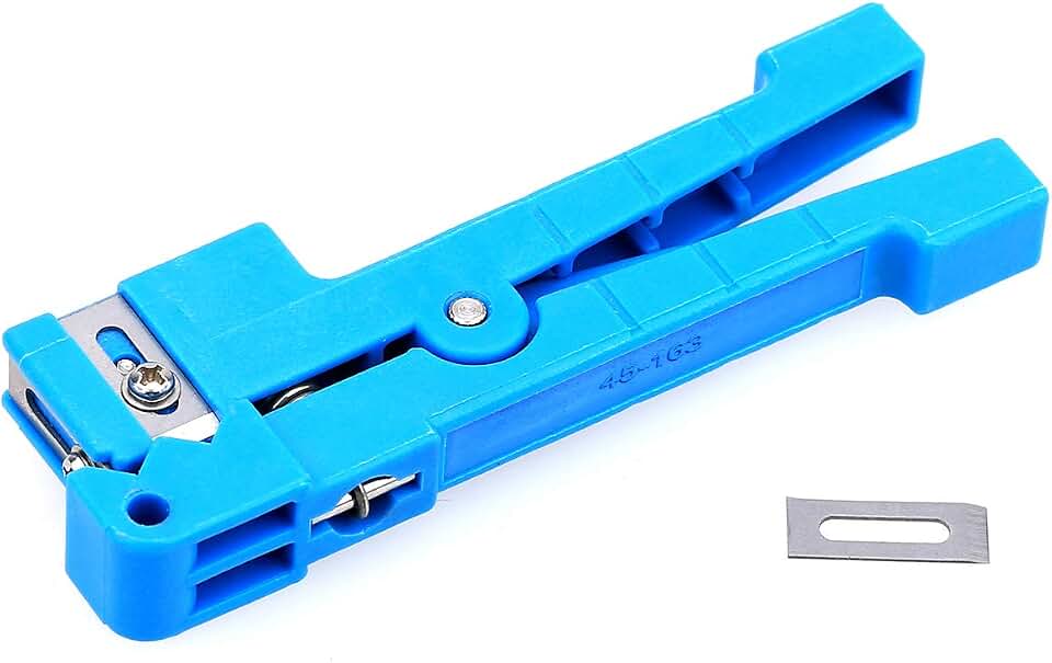Cruiser 45-163 Fiber Optic &amp; Coaxial Cable Stripper Tool (Blue, Alloy Steel)