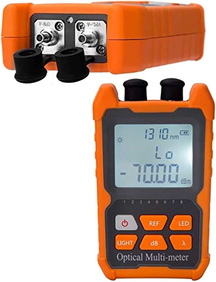 Fiber Optic Cable Tester Portable Optical Fiber Power Meter FC/SC/ST Universal Interface Integrated OPM, VFL, and RJ45 Functions (OPM-VFL-1)
